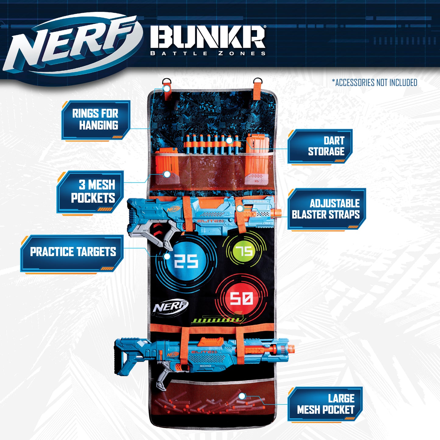 Bunkr Battle Zones Nerf Stow & Go Clash Cache - Organizer
