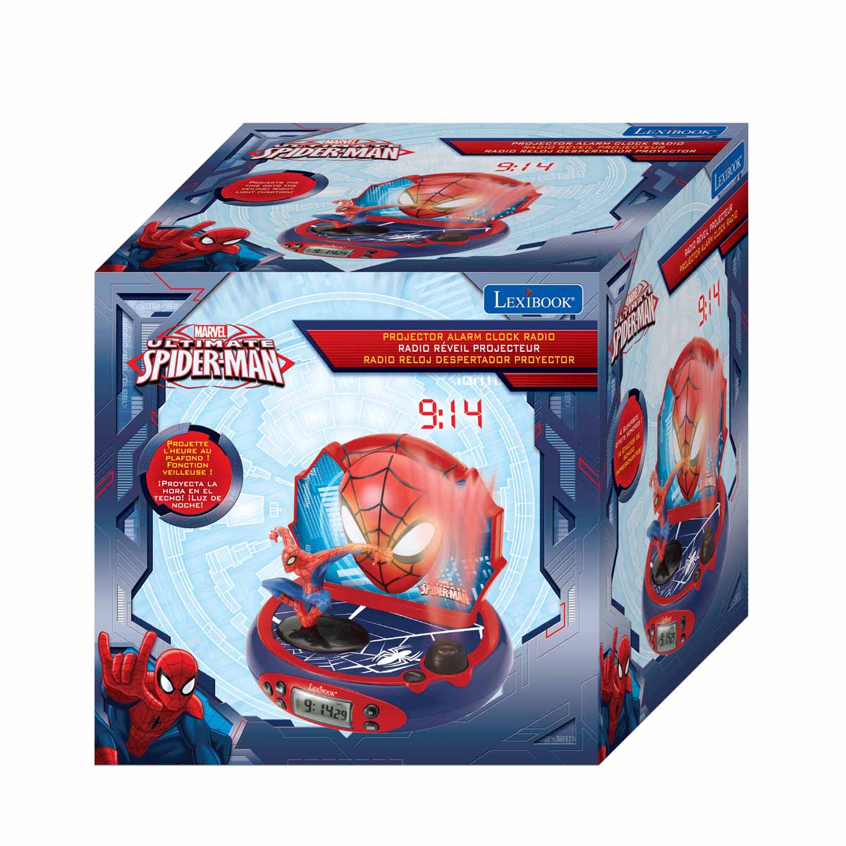 3D Spider-Man Projector Clock with Super Hero Sounds