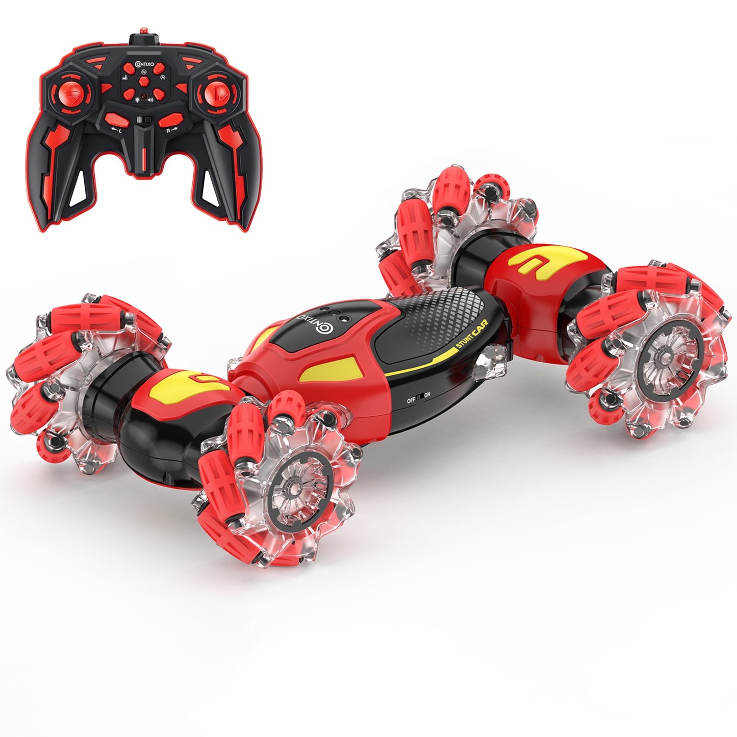 Contixo Cobra Speed Crawler RC Stunt Car - Red - 4WD Off-Road & Gesture Control