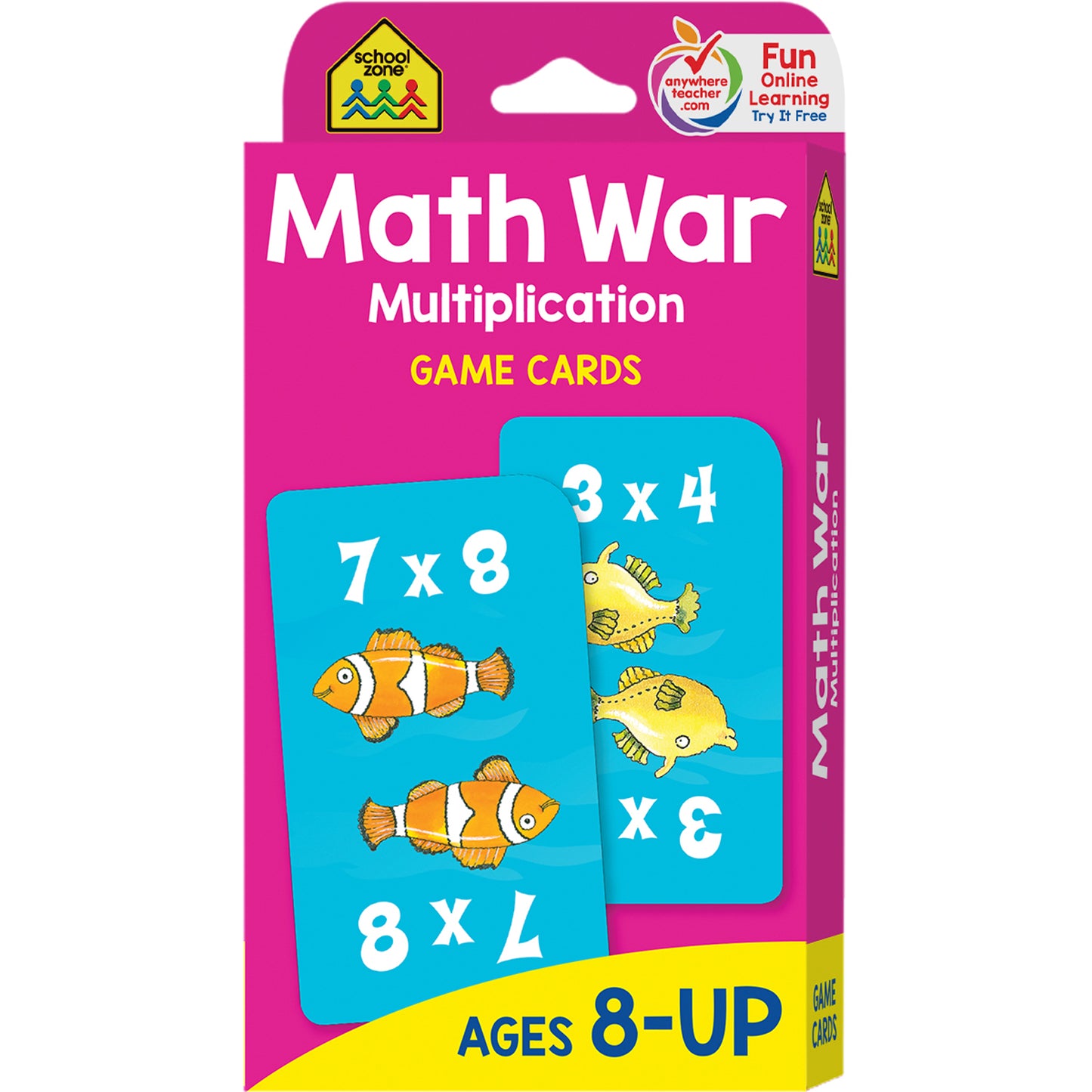 School Zone Math War Multiplication Game Cards - Underwater Adventure - 6 Sets