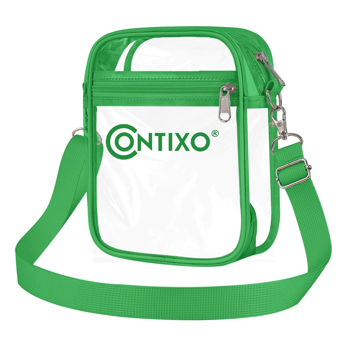 Contixo 7'' Clear Crossbody Bag - Stadium Approved, Stylish Green