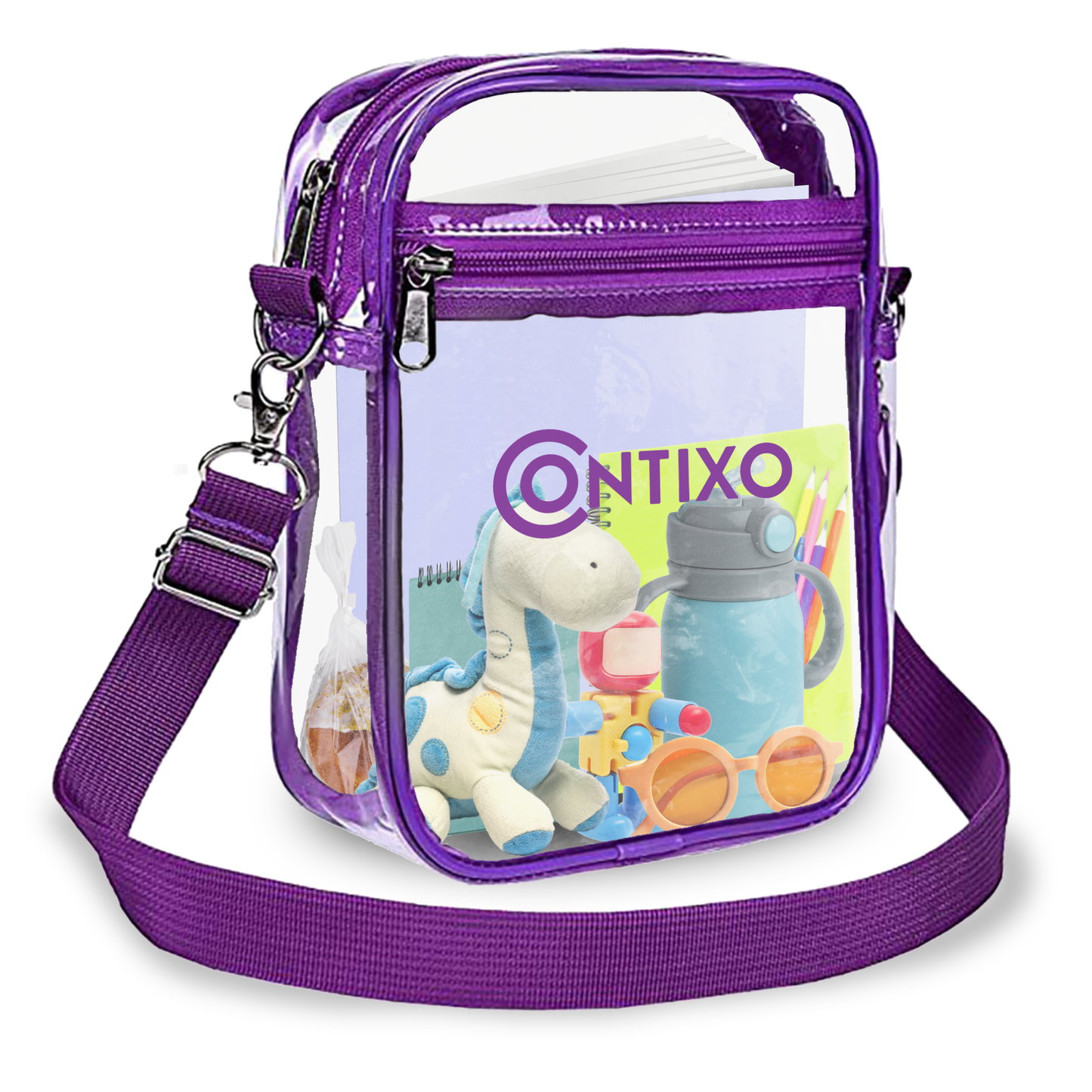 Contixo Clear Stadium Crossbody Backpack - Purple