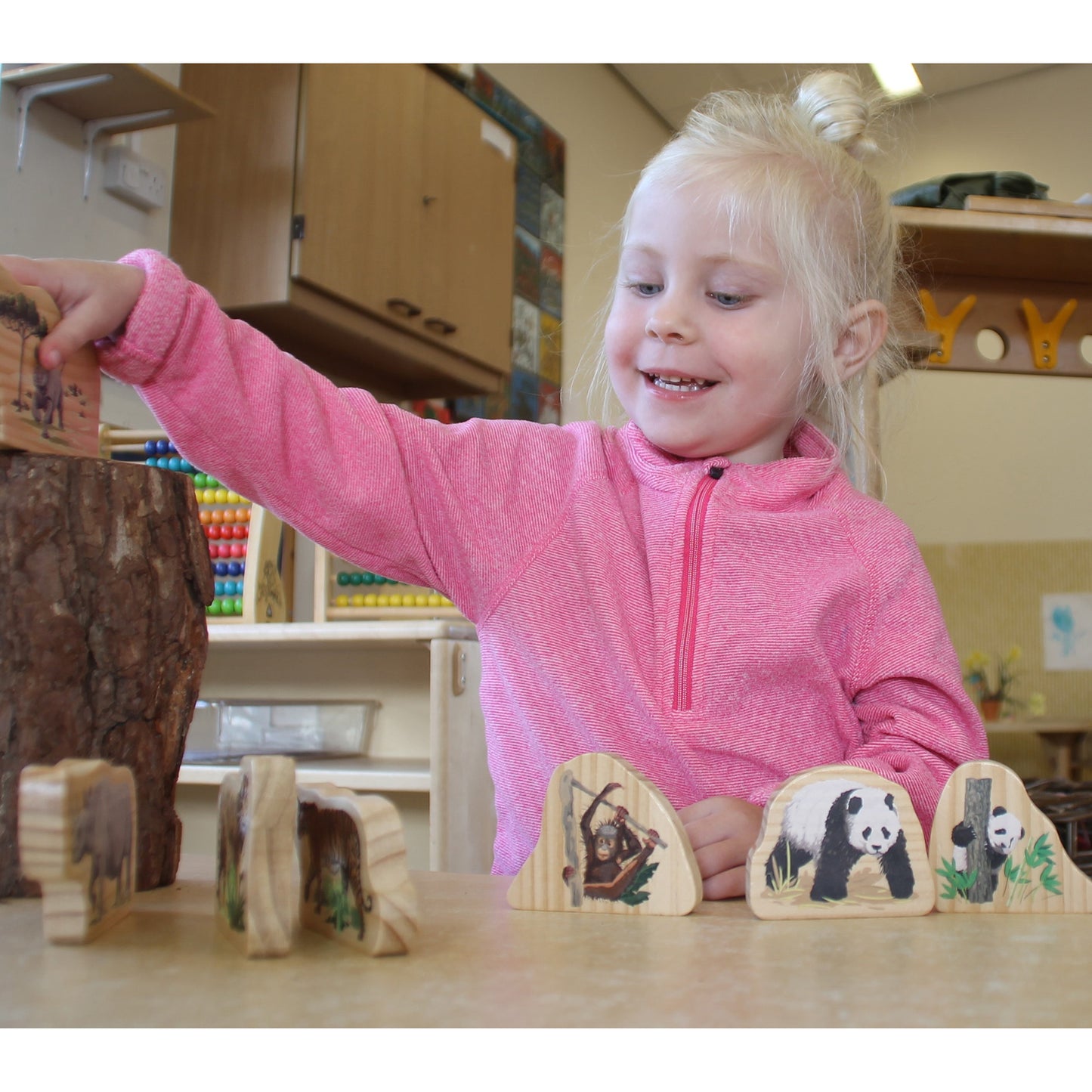 Yellow Door Endangered Animal Families Wooden Playset