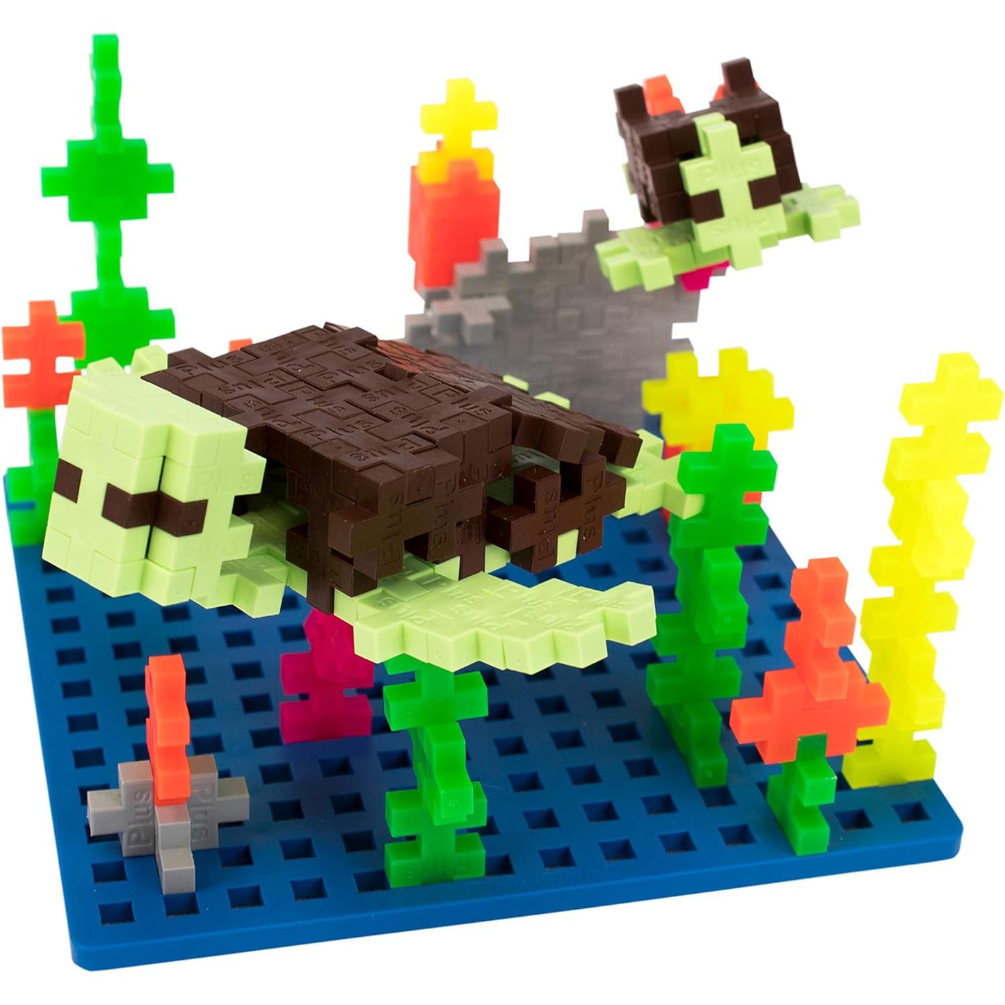 Plus-Plus Classroom Blue Baseplates Set, 12-Pack