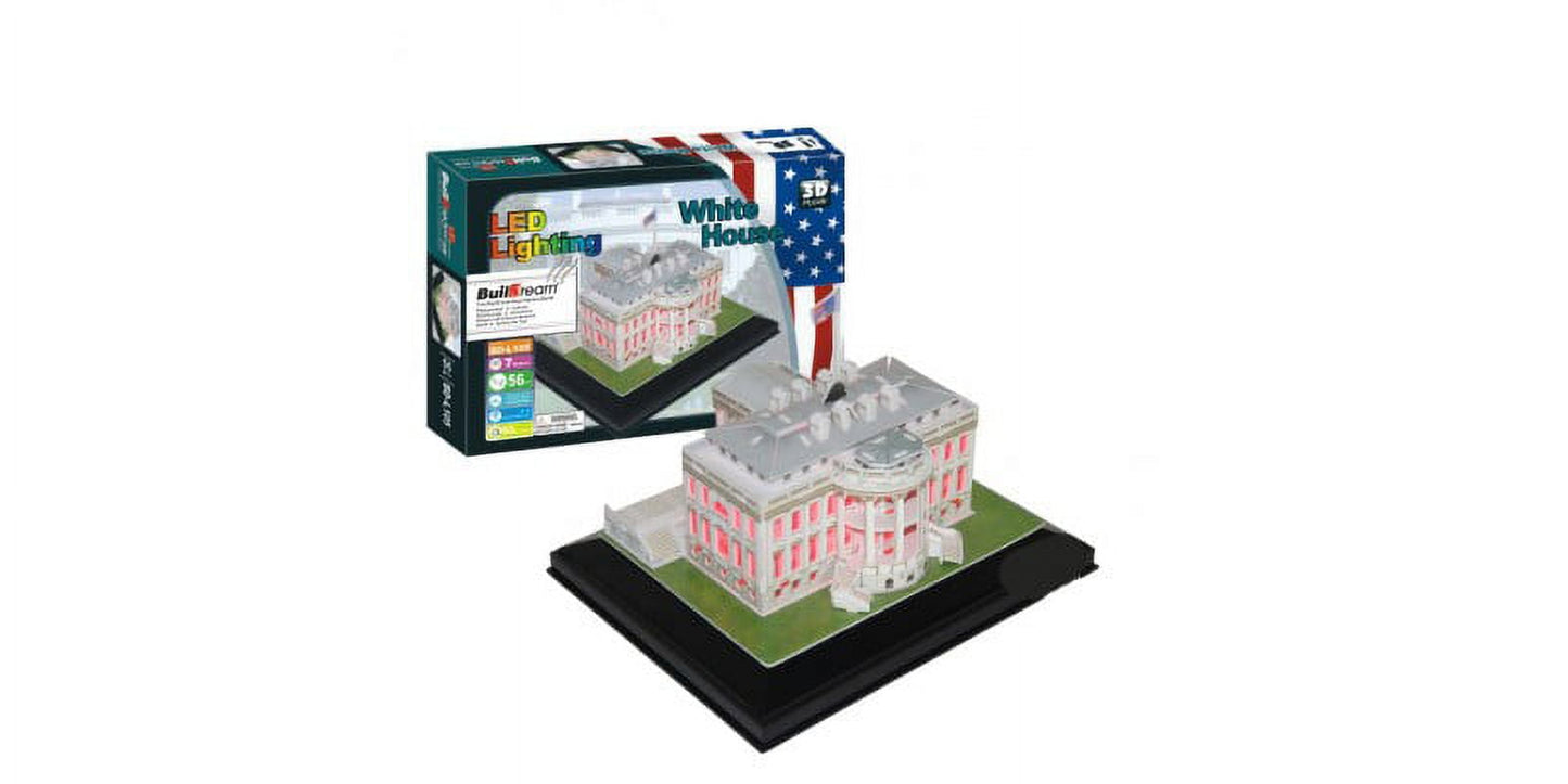 Buildream White House 3D Puzzle with LED Lighting