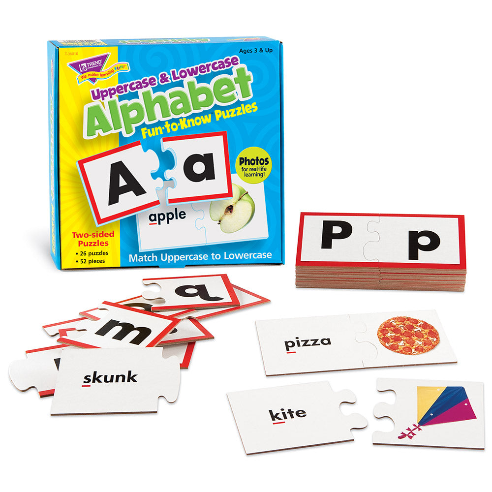 Trend Enterprises Alphabet Recognition 26 Two-Sided Puzzles - 52 pc