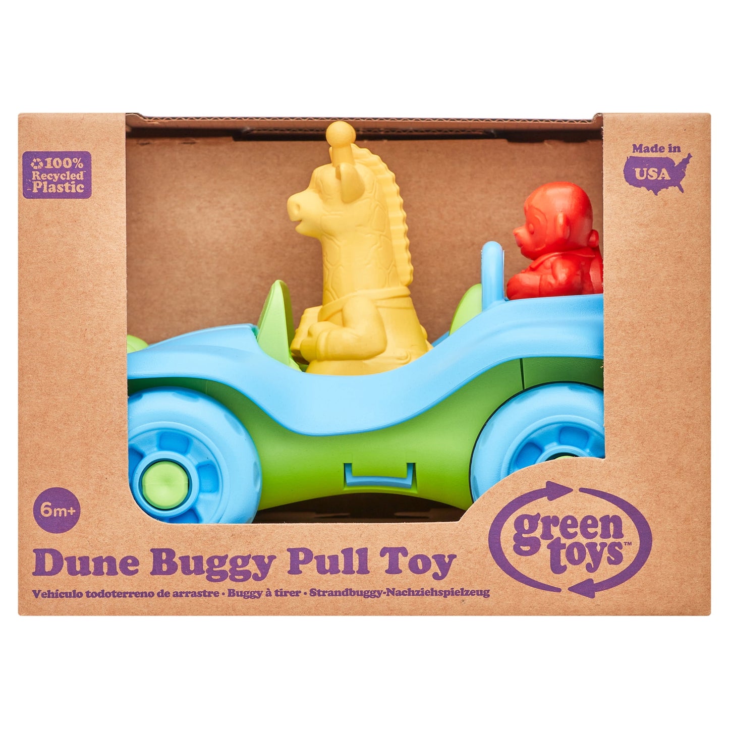 Green Toys Dune Buggy Pull Toy - Jungle Adventure Blue