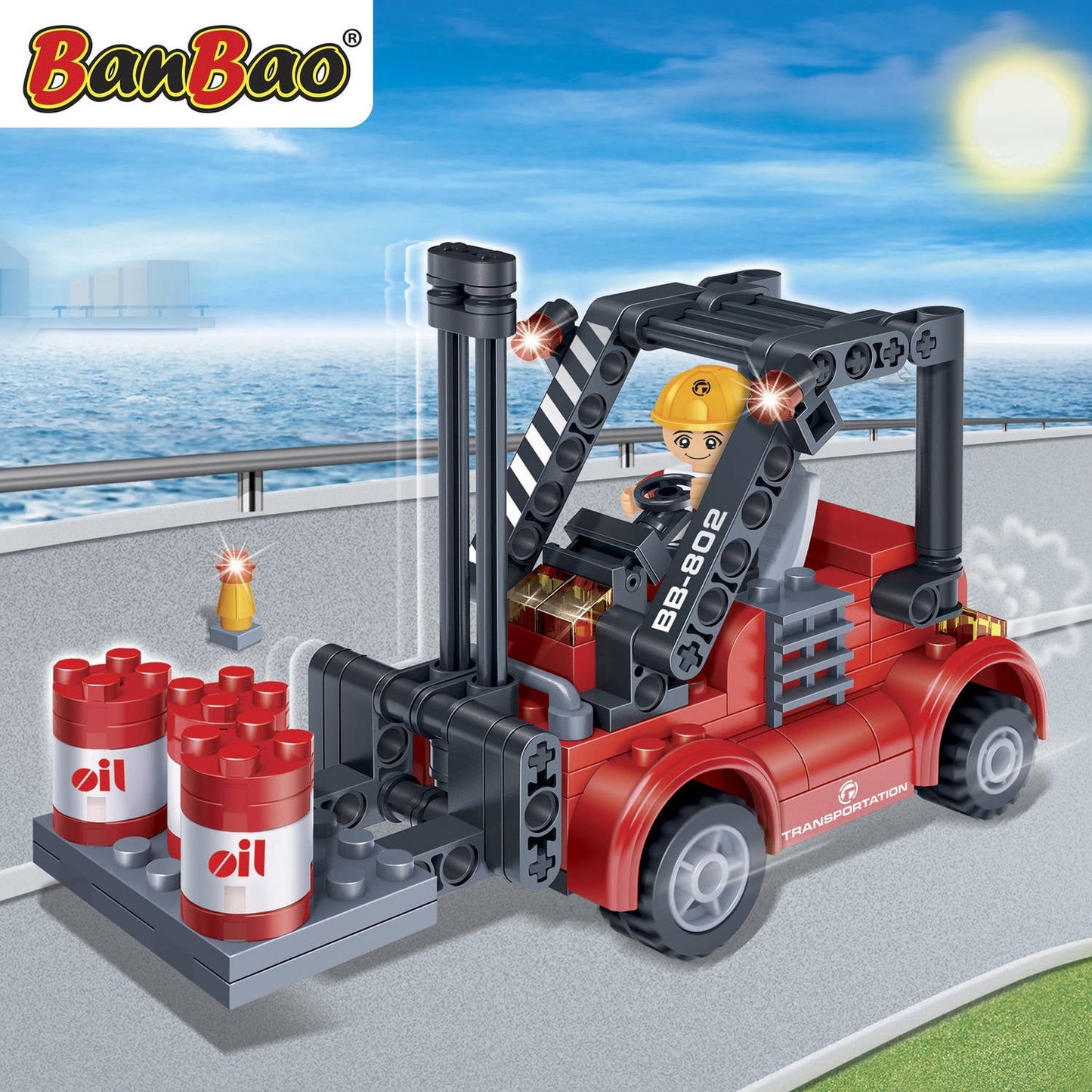 BanBao Forklift Building Kit STEM Toy - 128 Pieces