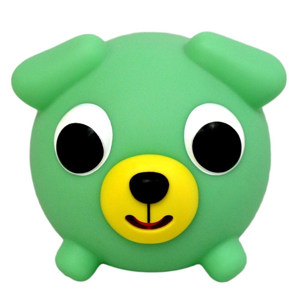 Jabber Ball Interactive Neon Green Dog - 4 inch Squeezable Toy