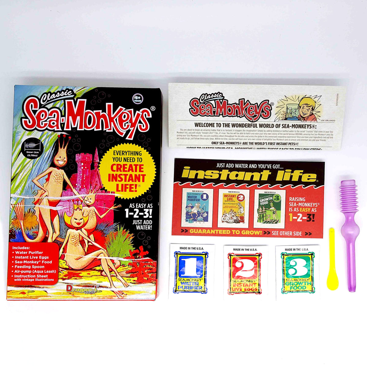 Sea-Monkeys Retro Life Instant Pet Kit – Just Add Water, Ages 6+