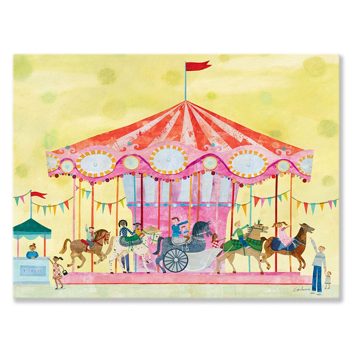 Oopsy Daisys Carousel Canvas: Whimsical Wall Art for Kids