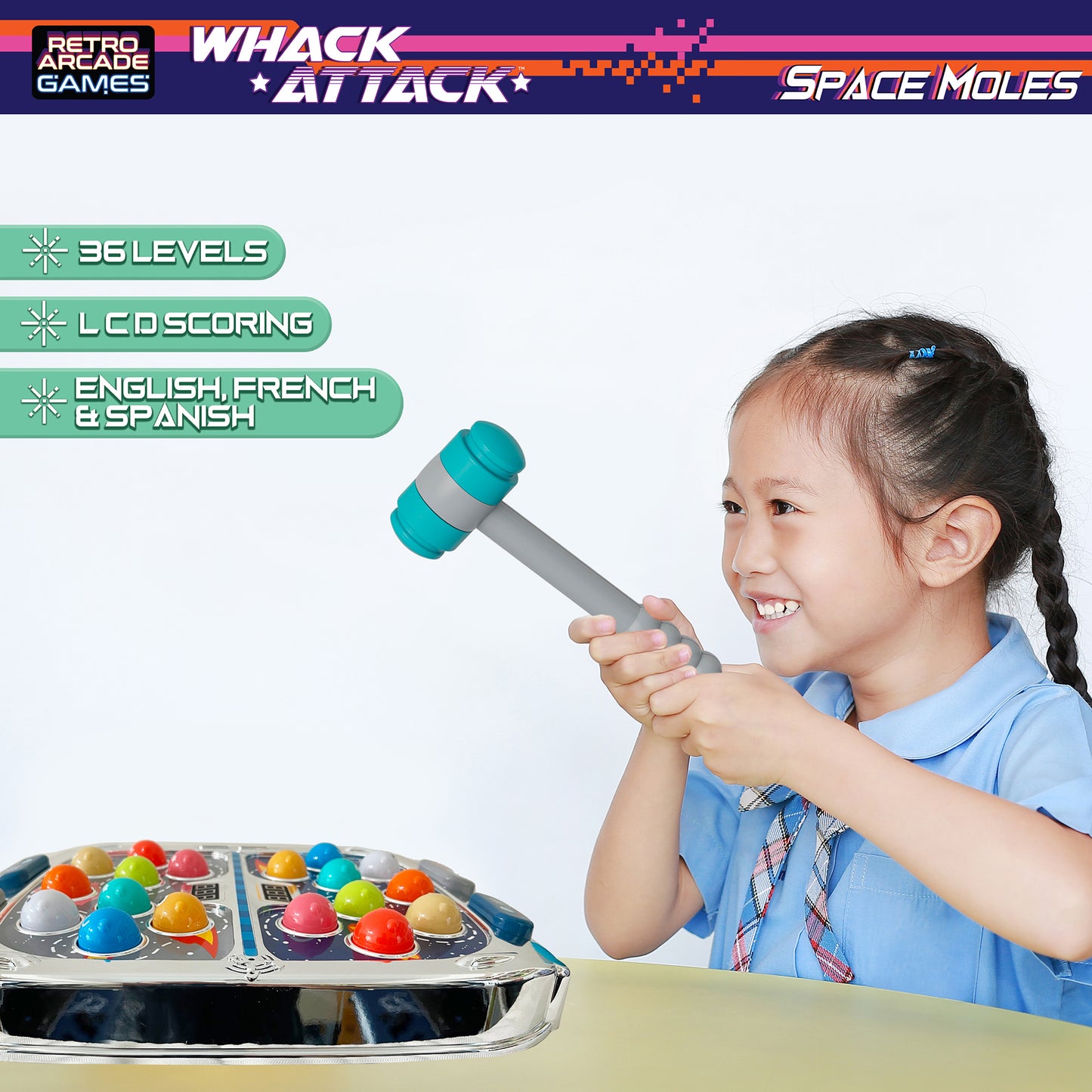 Thin Air Games Whack Attack Space Mole Tabletop Game with Lights and Sounds