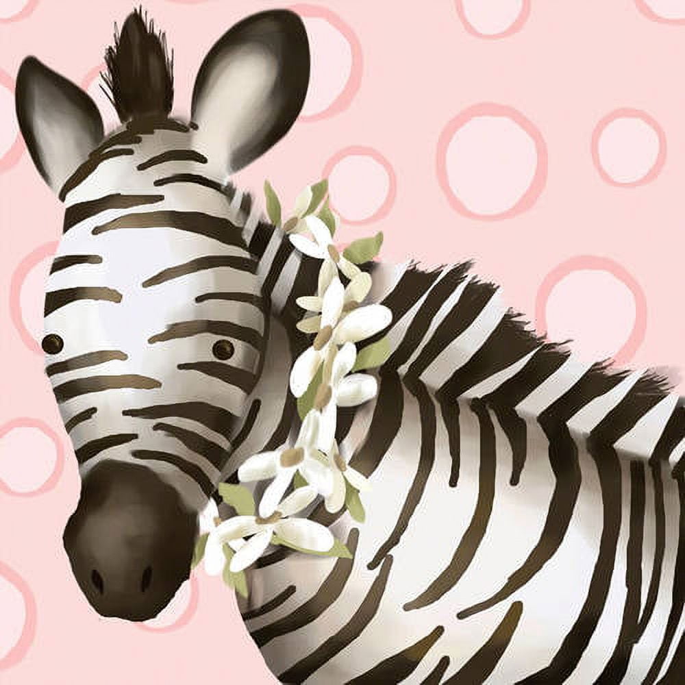 Oopsy Daisy 10 inch Zoey The Zebra Canvas Wall Art - Pink