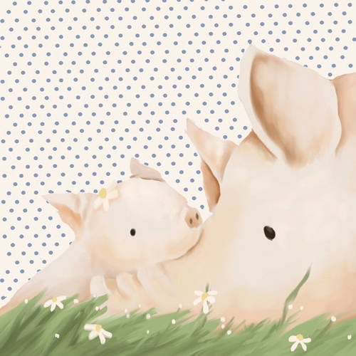 Oopsy Daisys Turner & Kelly Canvas Wall Art - Cream and Blue 10x10