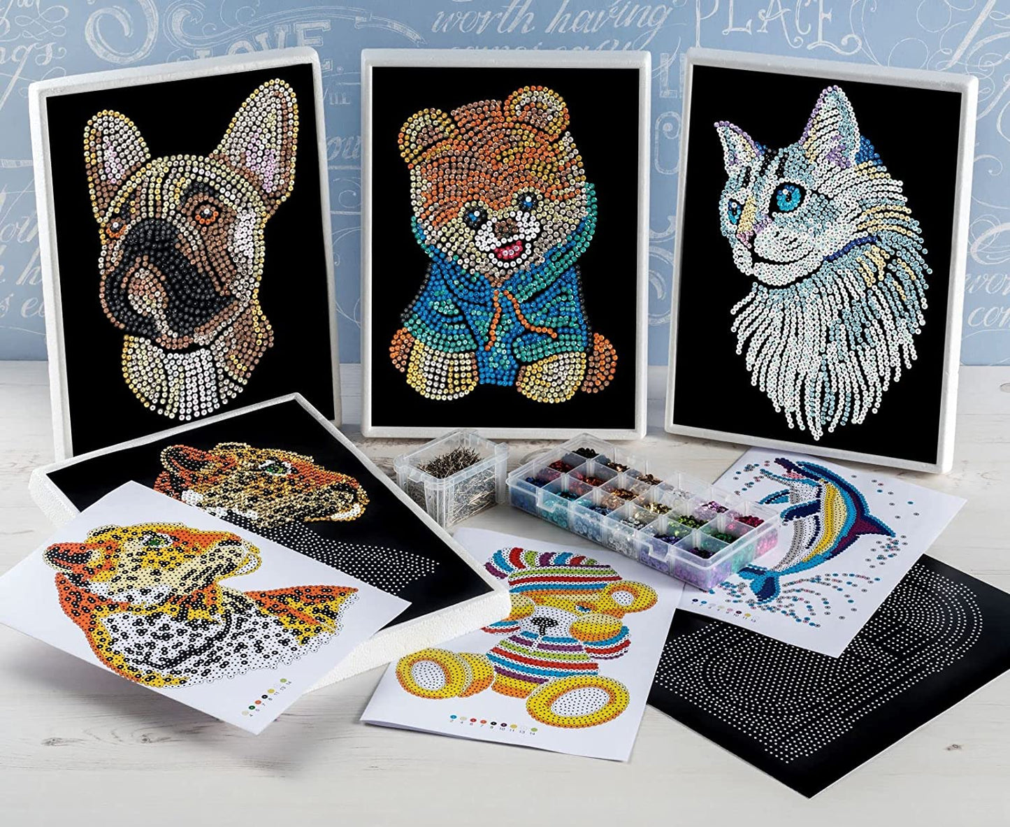 Sequin Art Red Collection Lily the Pug Sparkling Craft Kit - Multi-Color