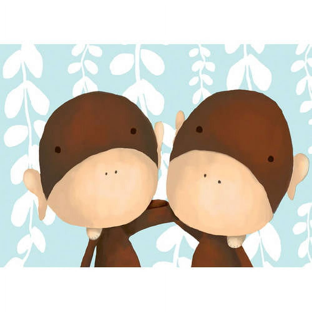 Oopsy Daisy's 'Two of a Kind' Blue Canvas Wall Art 14x10