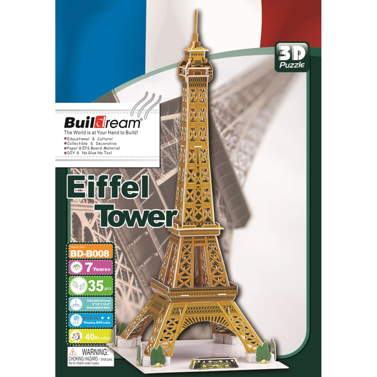 Buildream Eiffel Tower Model Kit - 82 Pieces