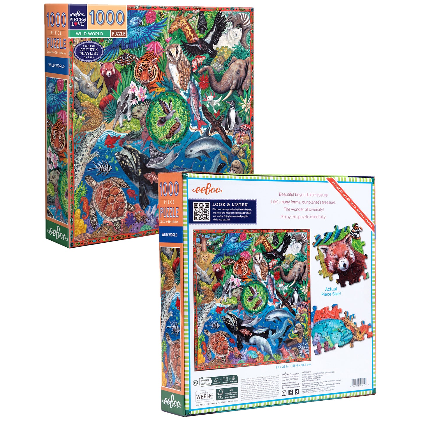 Piece&Love Wild World Endangered Species Jigsaw Puzzle - 1000 pc