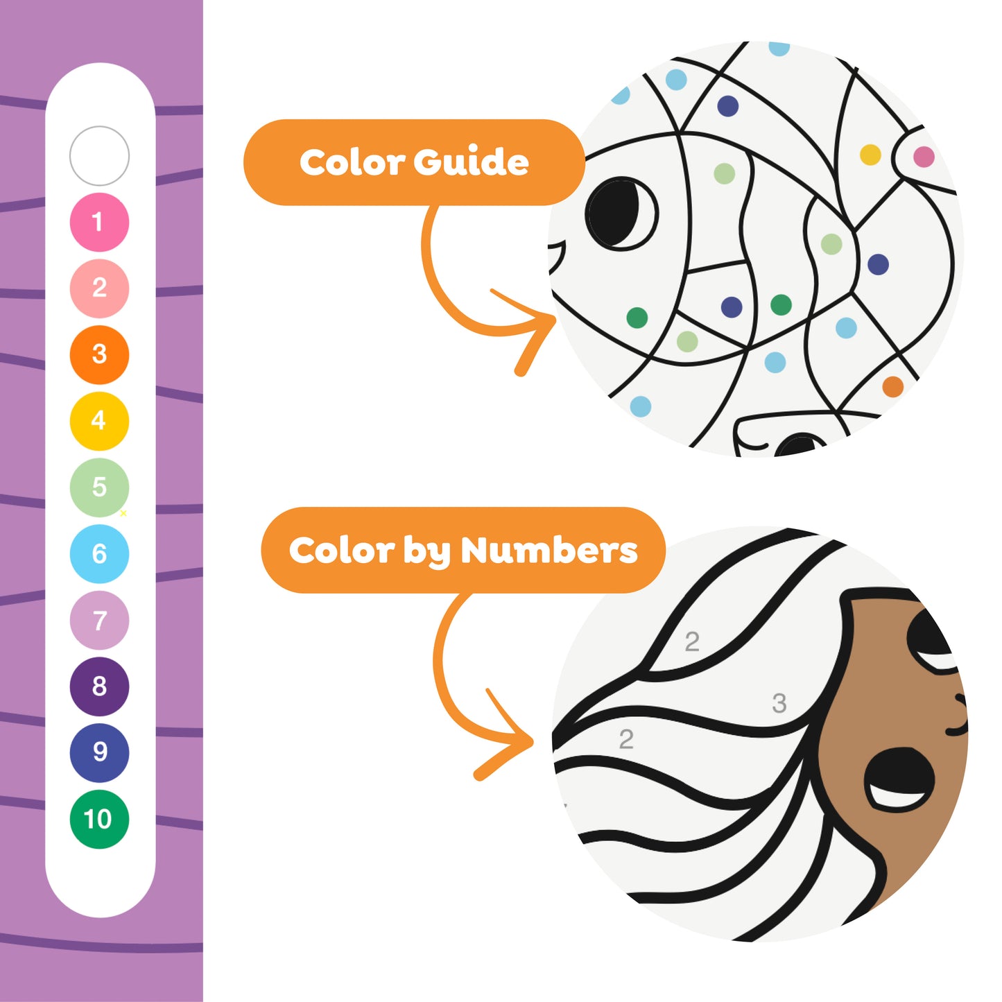Tiger Tribe Mermaids & Friends Color by Numbers Activity Set - Includes Markers