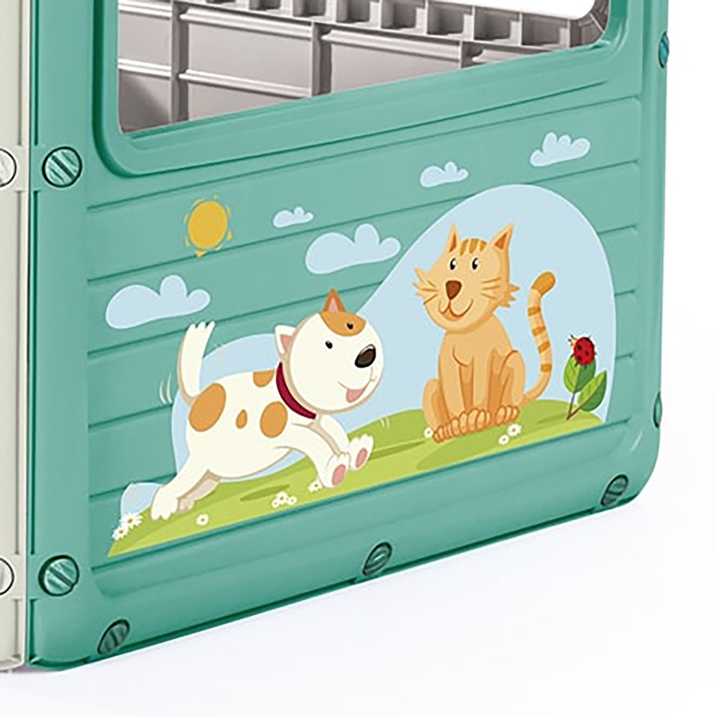 Dolu My First House Playhouse - Chic White & Green, Age 2+