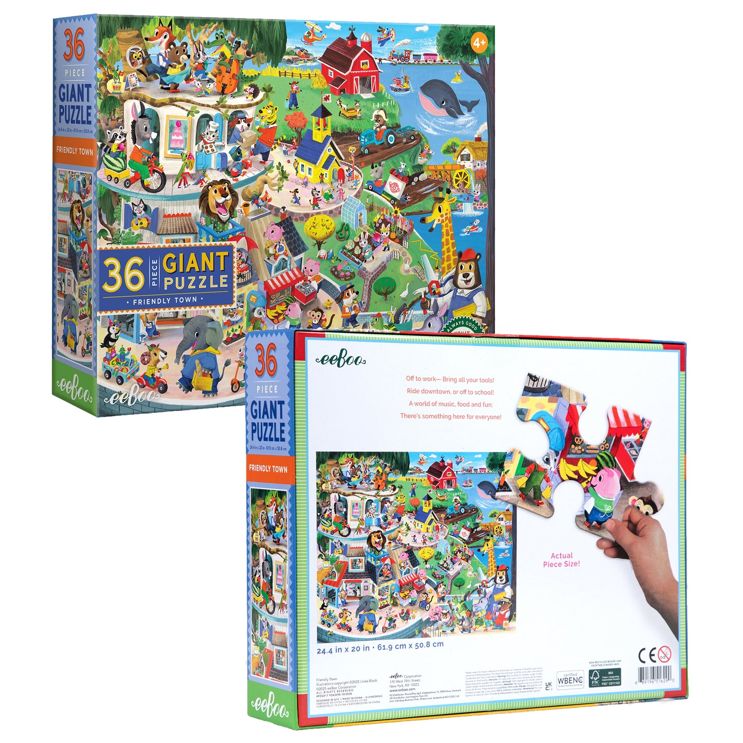 Friendly Town Giant Jigsaw Puzzle - 36 Pieces