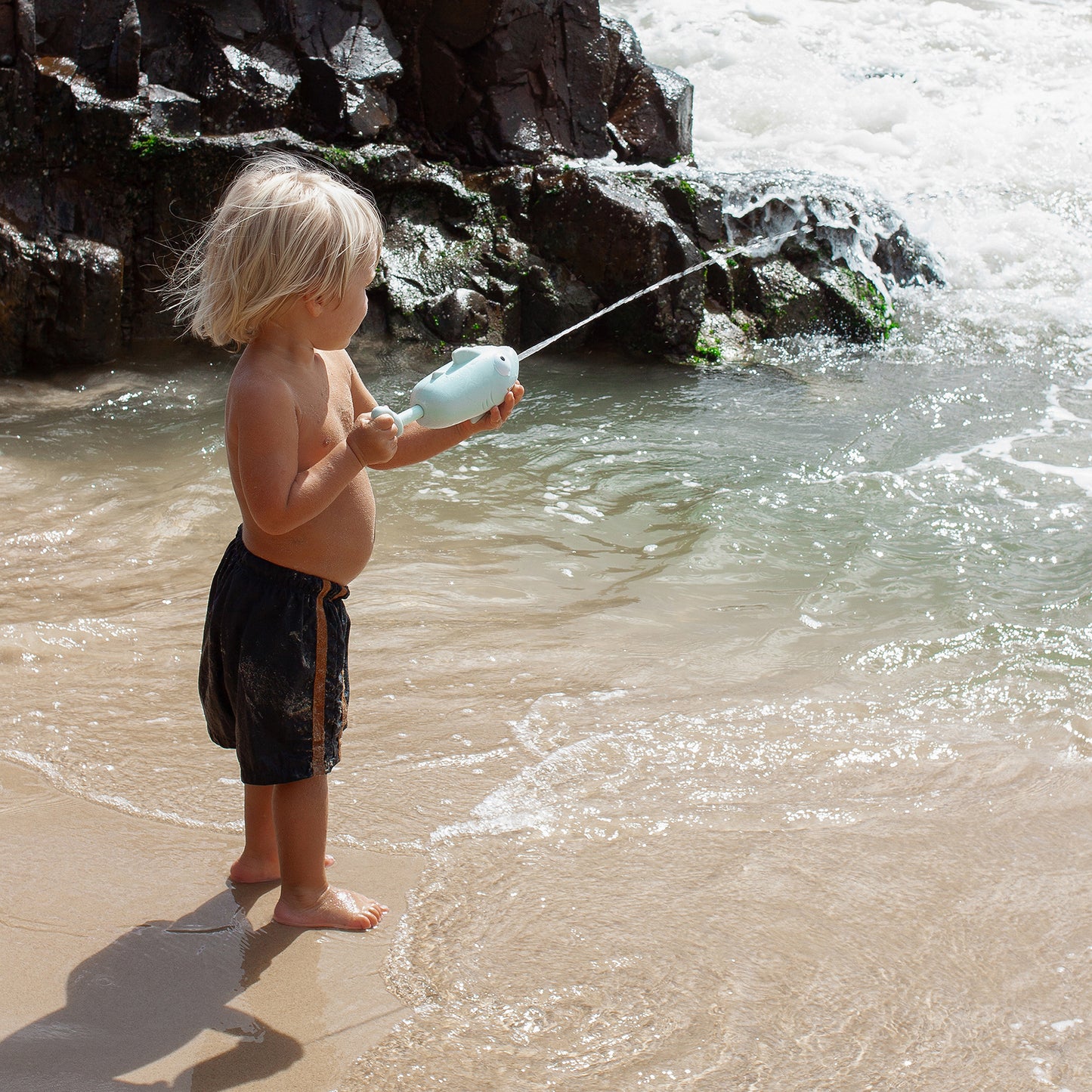 Sunnylife Shark Pastel Blue Animal Soaker - Kid's Water Squirter Pool Toy