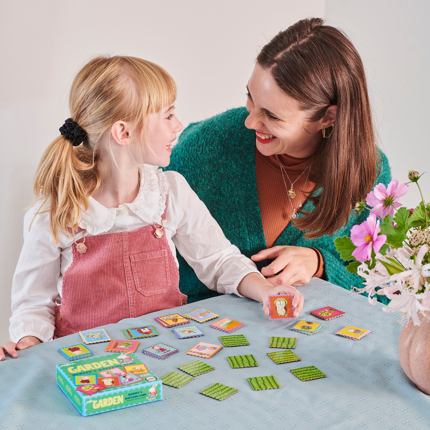 eeBoo Garden Little Square Matching Memory Game - Educational Fun for Kids