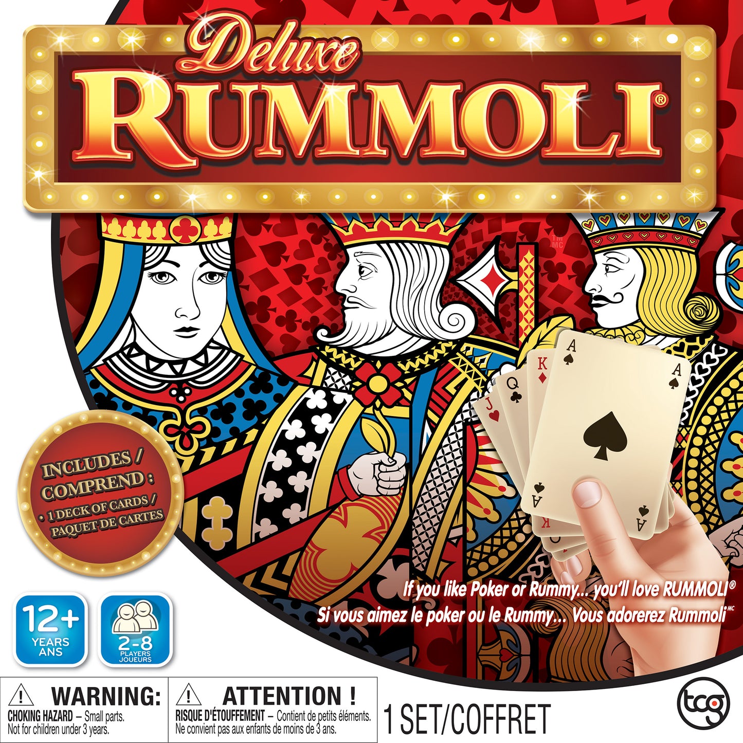 Deluxe Rummoli Bilingual Edition Board & Card Game