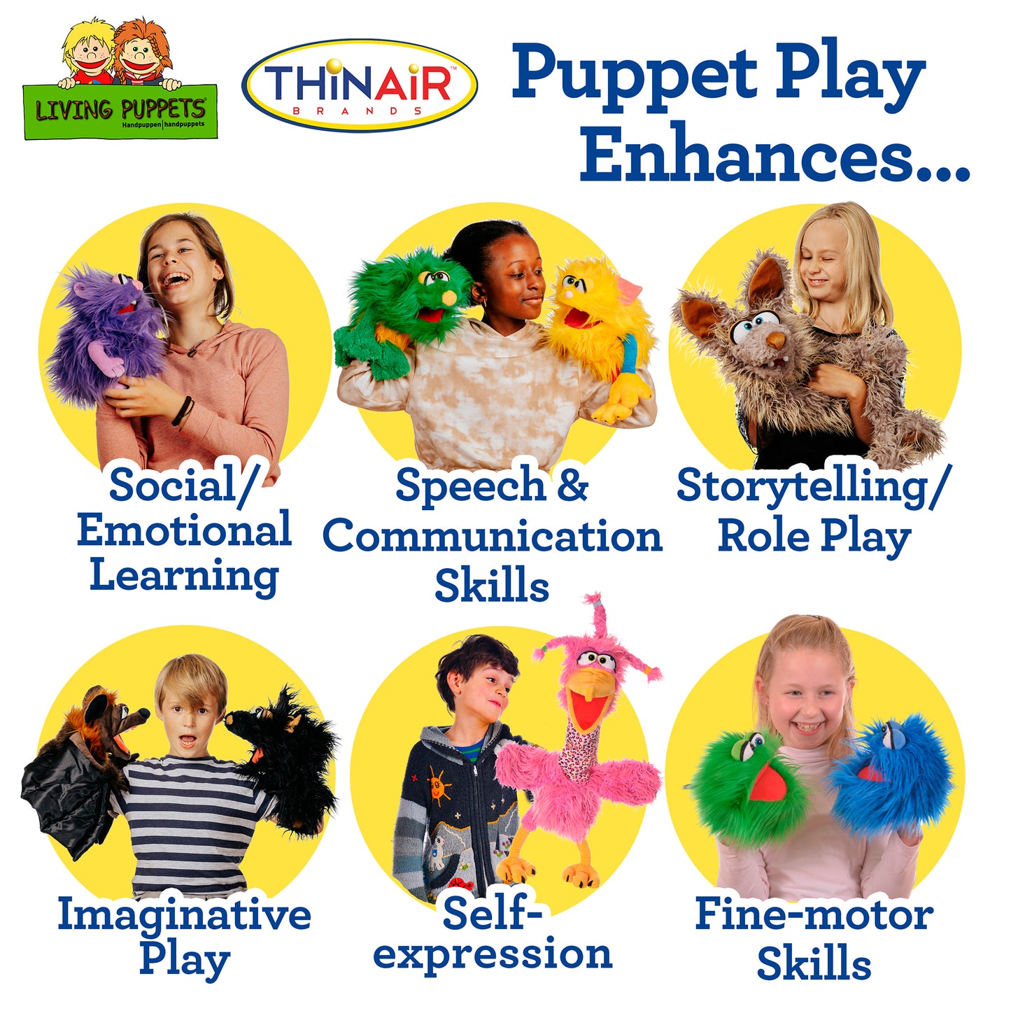 Living Puppets Dusty The Friendly Monster 14-Inch Hand Puppet