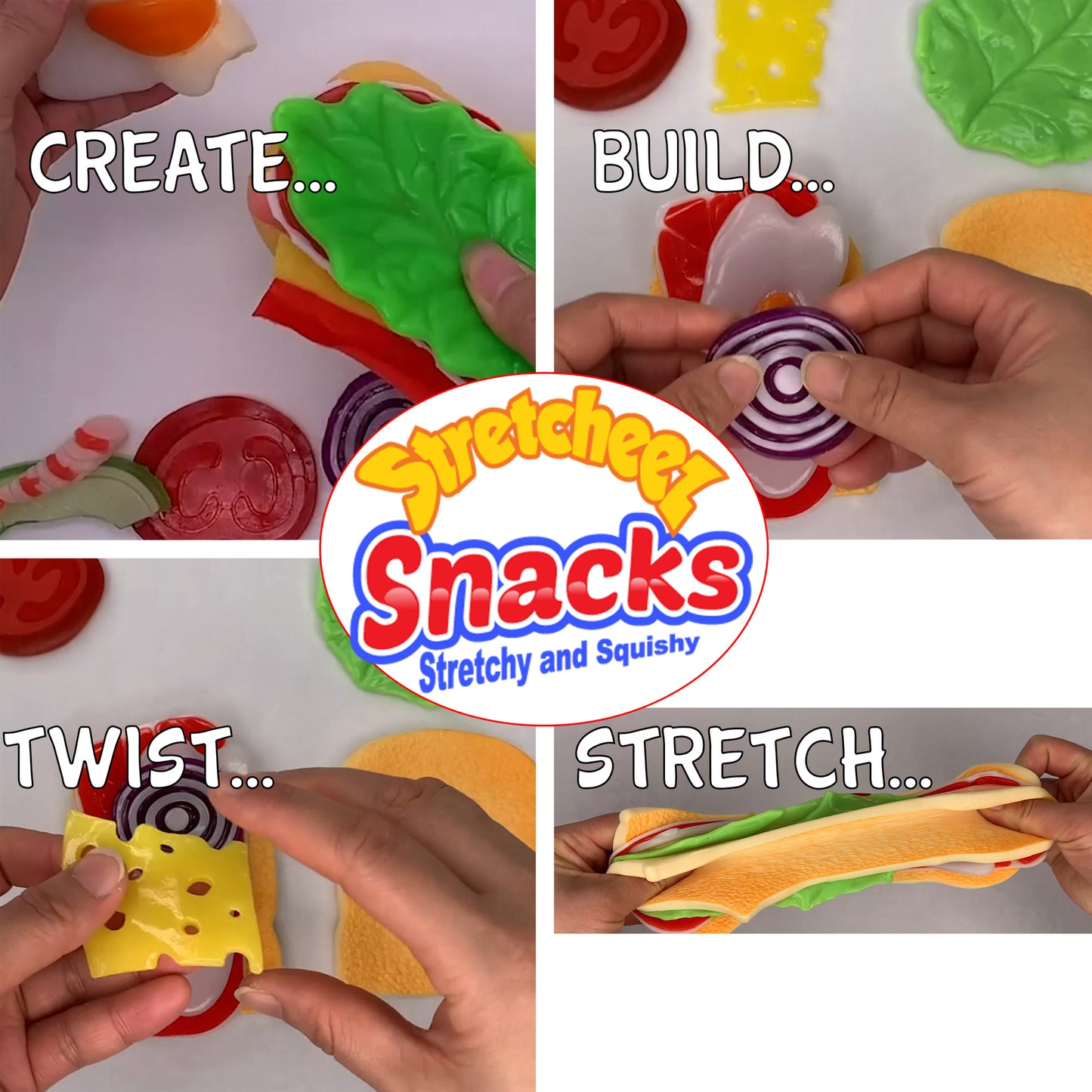 Stretcheez Snacks 2pk Mystery Combo: Breakfast, Sandwich, Hotdog Sets for Kids 3+