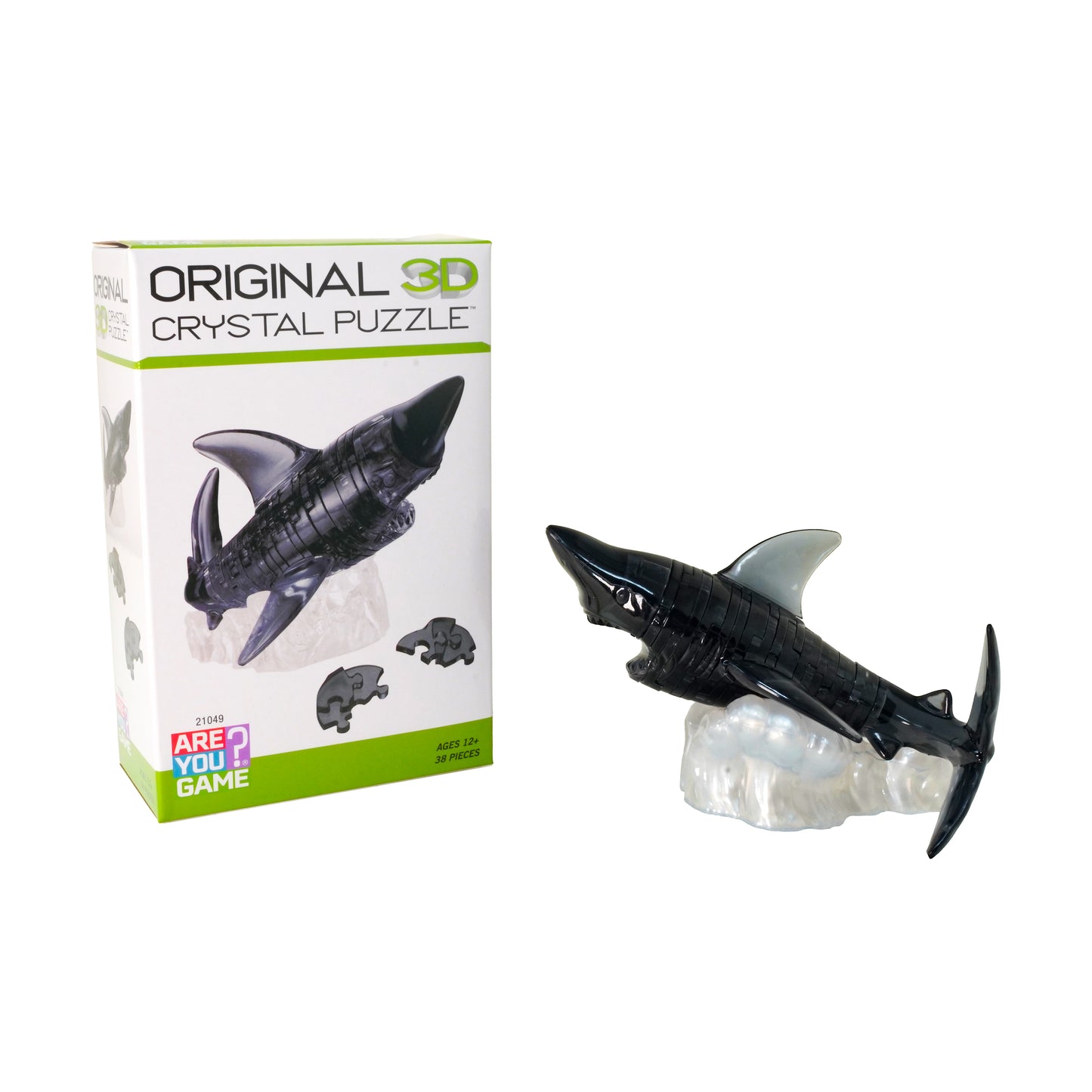 Majestic Black Shark 3D Crystal Puzzle - 38 Piece Set
