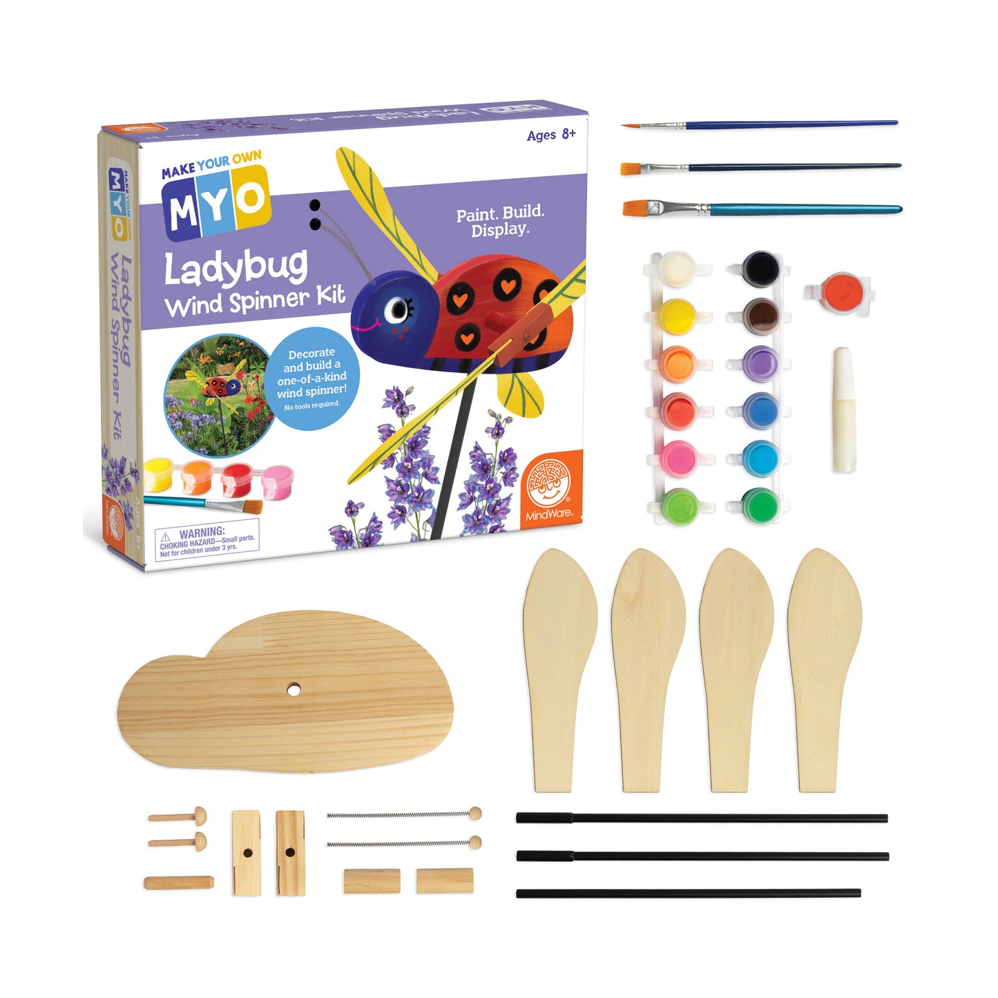 DIY Ladybug Wind Spinner Craft Kit - Create & Paint Your Garden Ornament