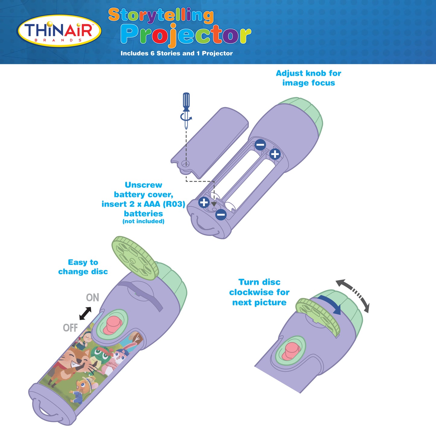 Playful Minds Storytelling Projector - Interactive Tales & Sounds for Kids
