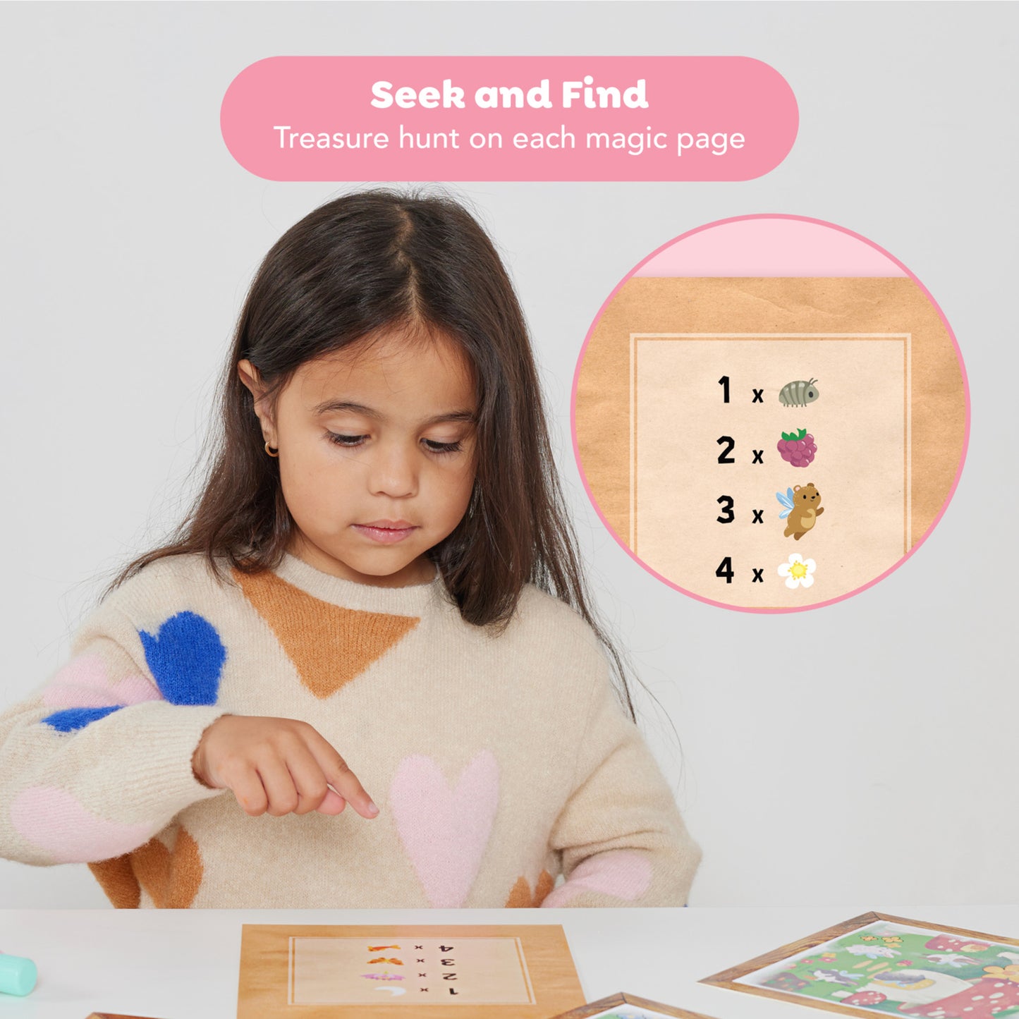 Tiger Tribe Magic Water Painting Set with reusable Fairy Friends cards, seek and find treasure hunt activity for kids