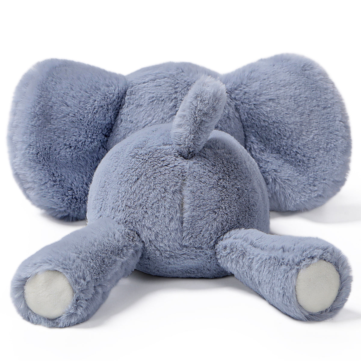 Lazy Series Elephant 7" plush in soft gray with cream-colored paw pads, sitting upright