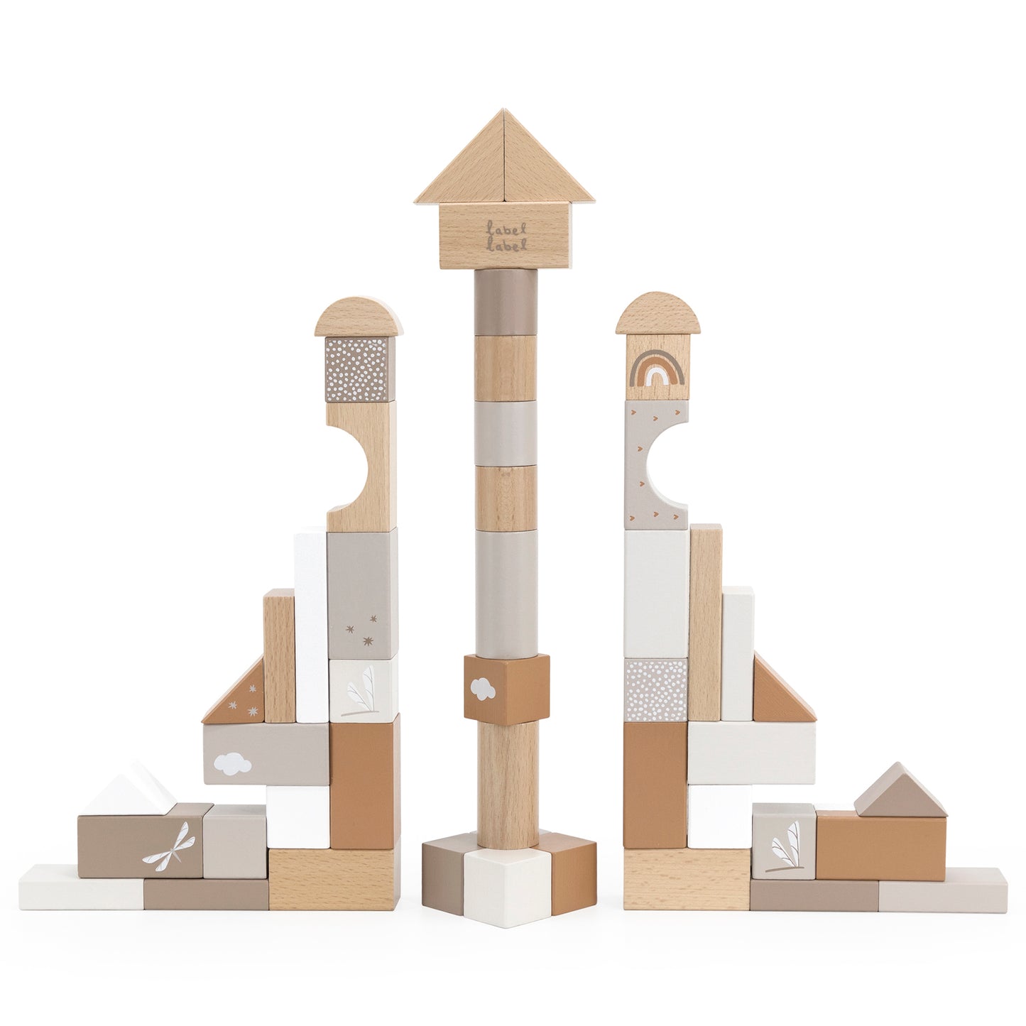 Wooden Blocks: 50pcs - Tan