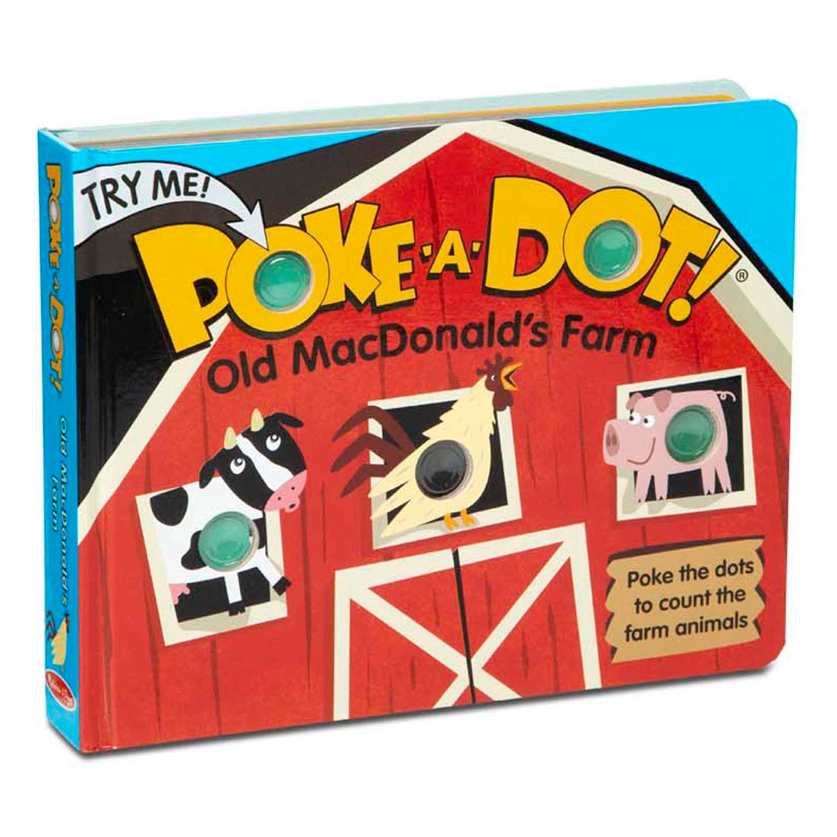 Poke-A-Dot Old MacDonald's Farm interactive board book with farm animals and tactile bubbles