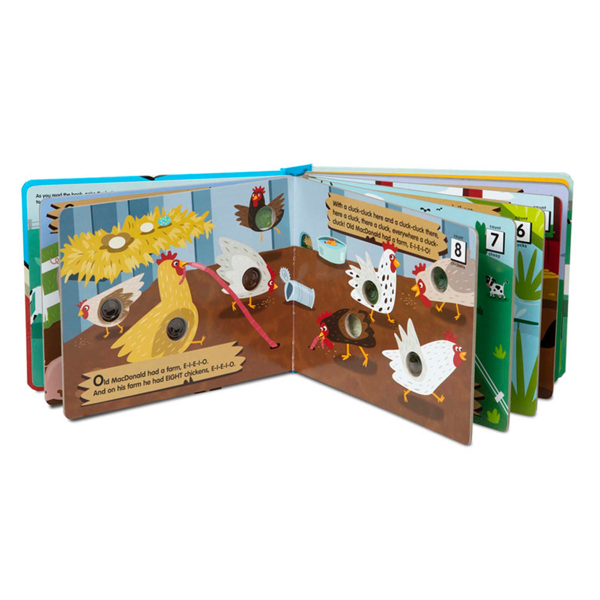 Melissa & Doug Poke-A-Dot Old MacDonald's Farm interactive board book with colorful chickens and sound buttons
