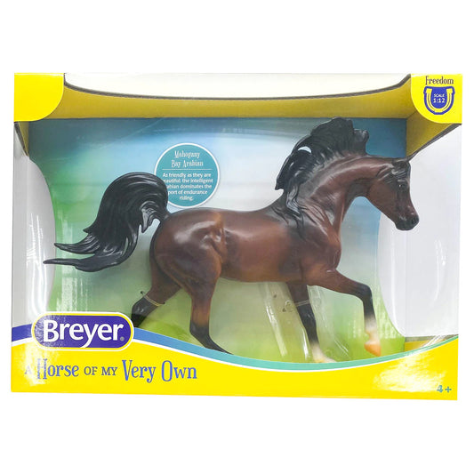 Breyer Freedom Series mahogany bay Arabian horse model in packaging, brown horse with black mane and tail, 1:12 scale