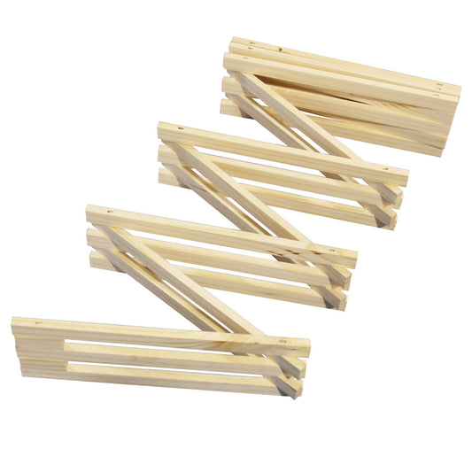 Four wooden corral fence sections with angled rails and post connectors, shown at different angles on plain white background