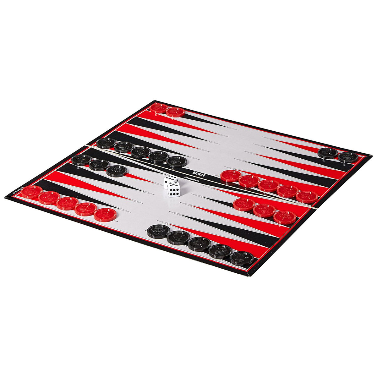 Chess, Checkers & Backgammon 3-in-1 Game Set with red and black pieces and dice
