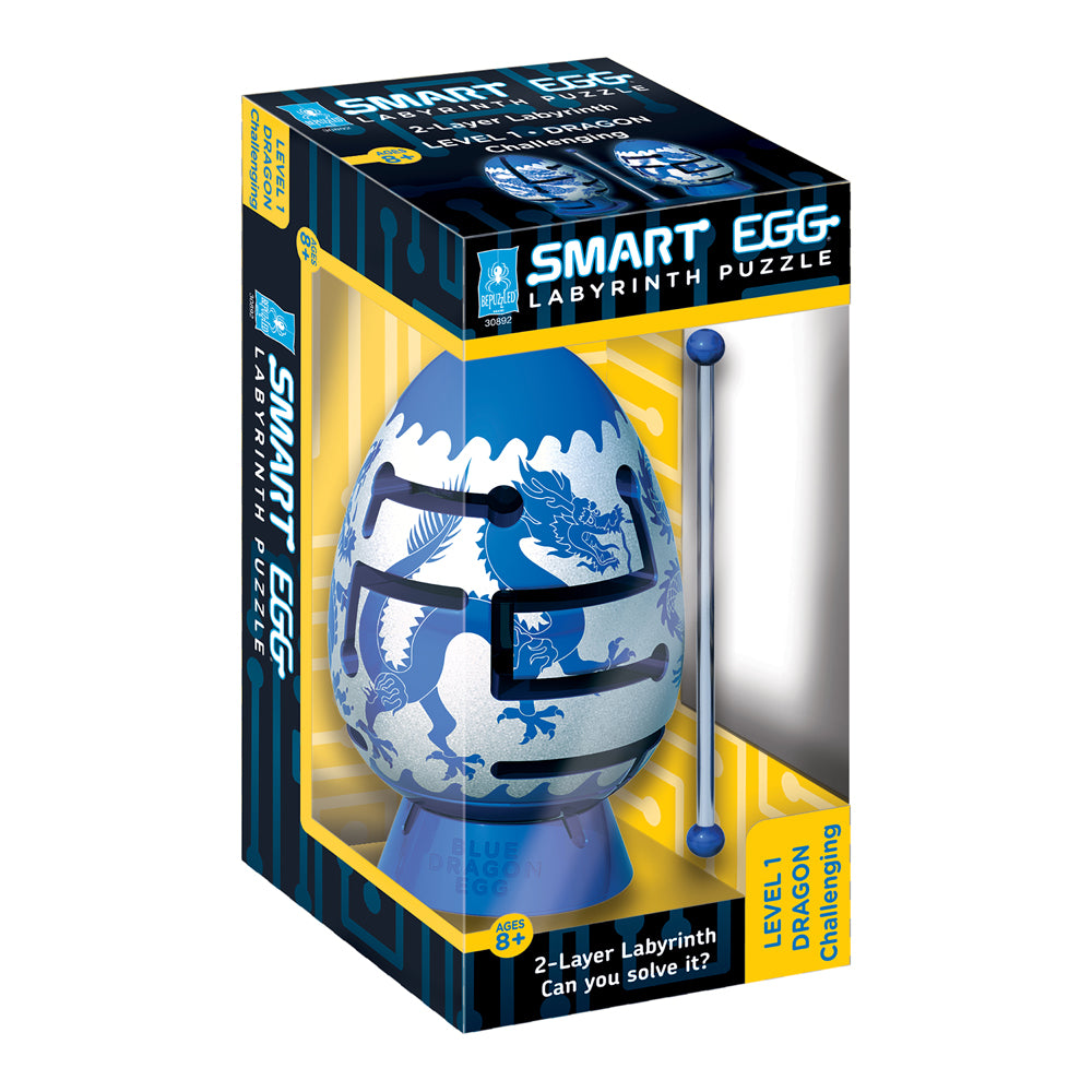 Cubicle Labyrinth BePuzzled Smart Egg Blue Dragon 2-Layer Labyrinth Puzzle - Challenging ...