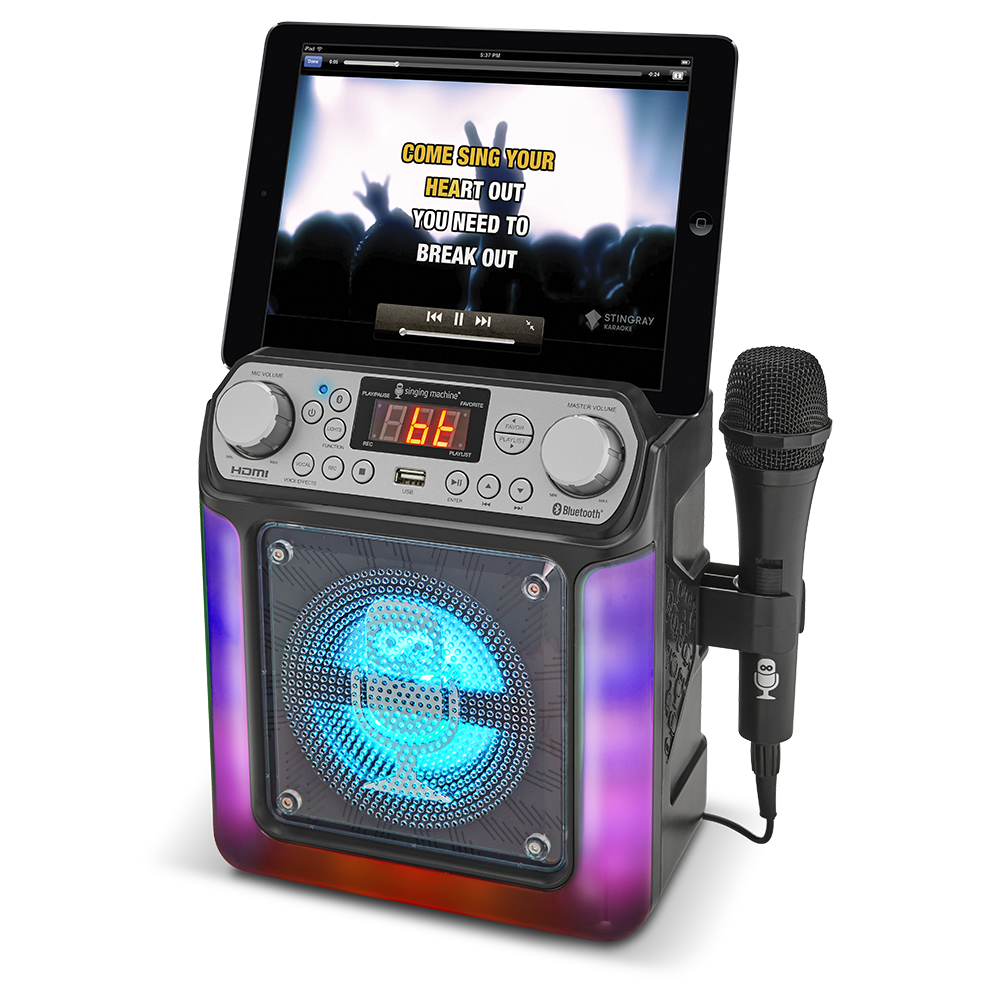 Singing Machine Groove Mini Bluetooth Karaoke Machine with 1 Wired Mic ...