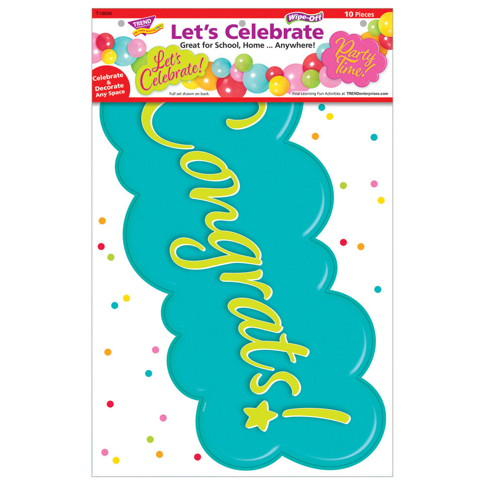 TREND Celebrate Learning Decorative Set, 10-Piece Dry-Erase Kit