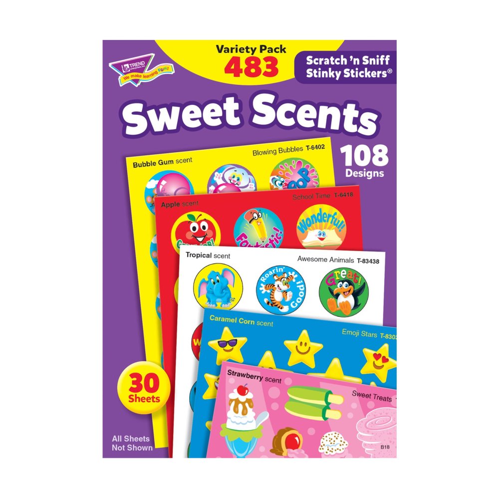TREND Sweet Scents Scratch 'n Sniff Stickers Variety Pack - 483 Pieces ...