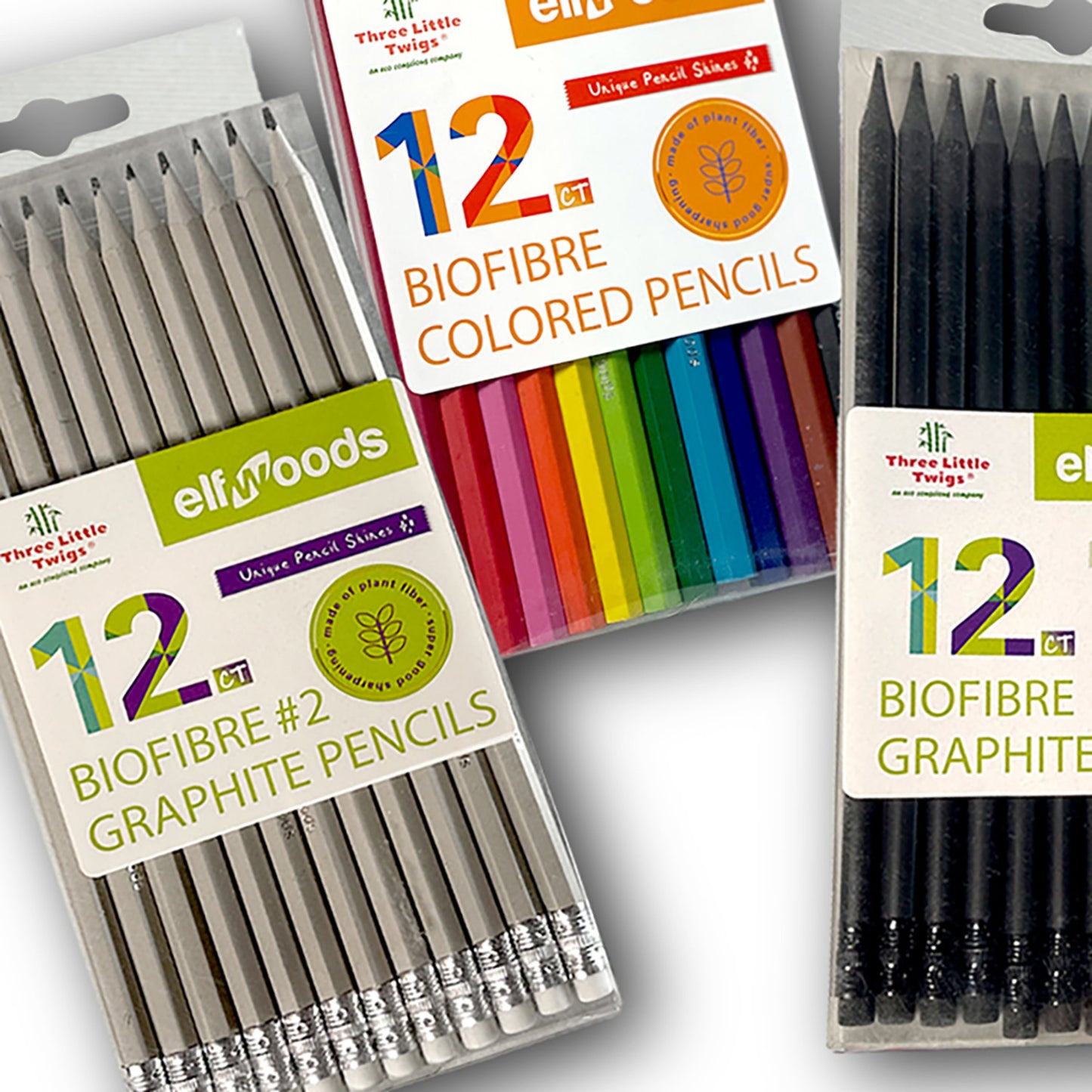 Three Little Twigs: Elfwoods: Biofibre Pencils 3pk Bundle