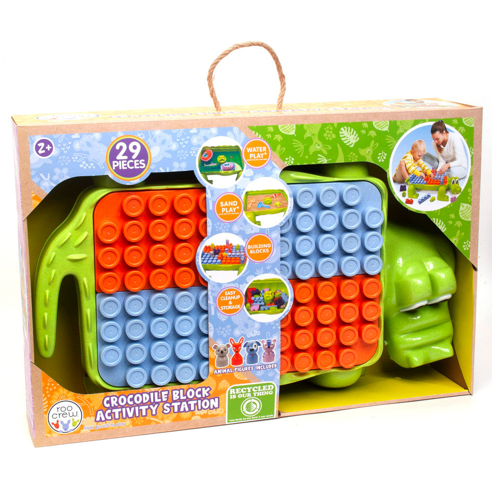 Roo Crew Crocodile Block Activity Station - Eco Wood, 29 Pieces, Ages ...