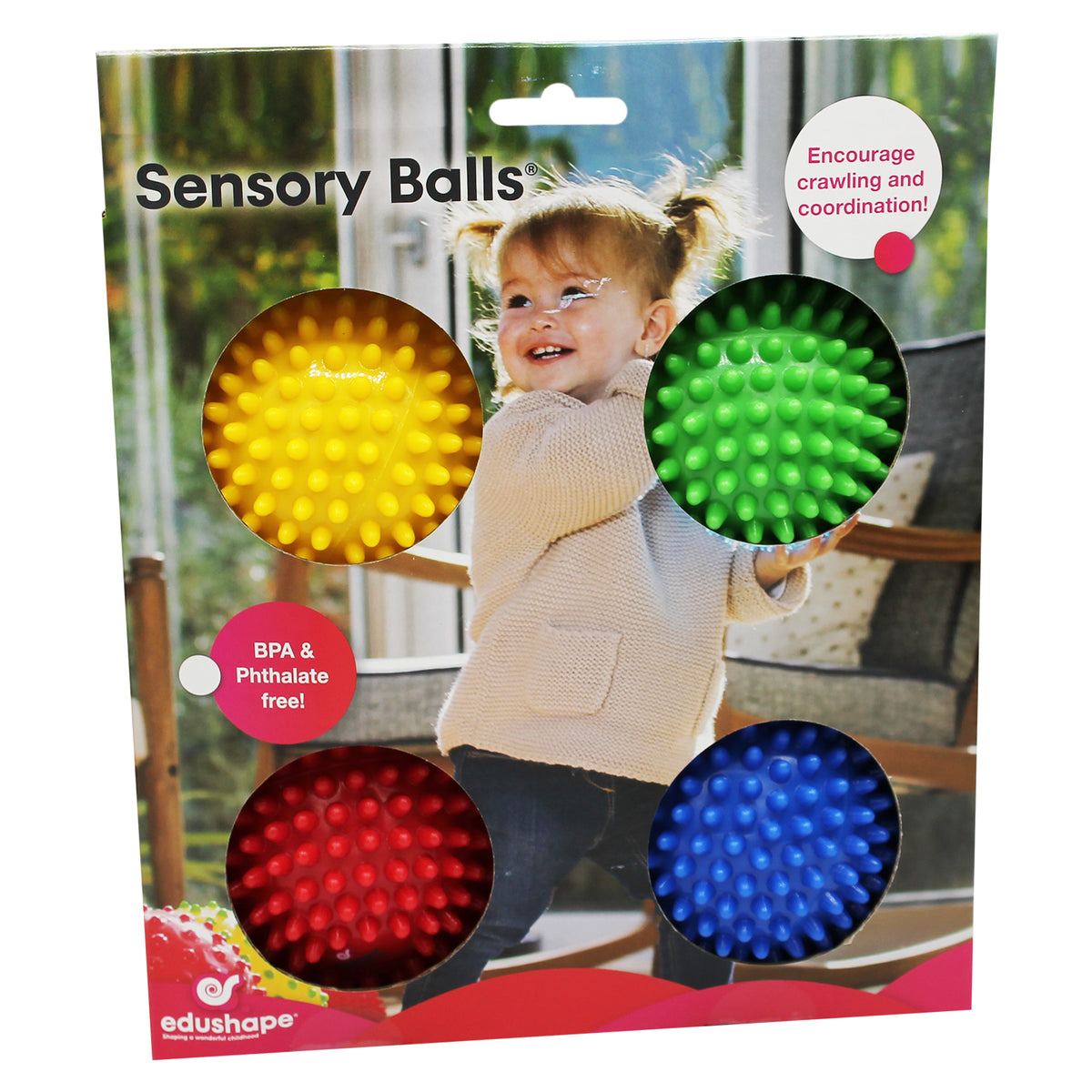 Edushape Instruments Edushape Sensory Opaque Balls – Colorful Textured Set for Infants ...
