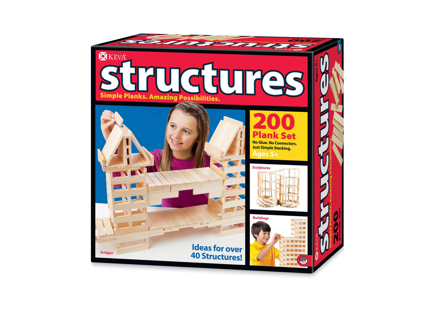 Pine Planks Keva Plank Structures KEVA Contraptions Pine 50 Plank Set