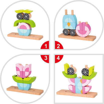 Classic World Owl 14-Piece Wooden Block Set - Eco-Friendly Toy